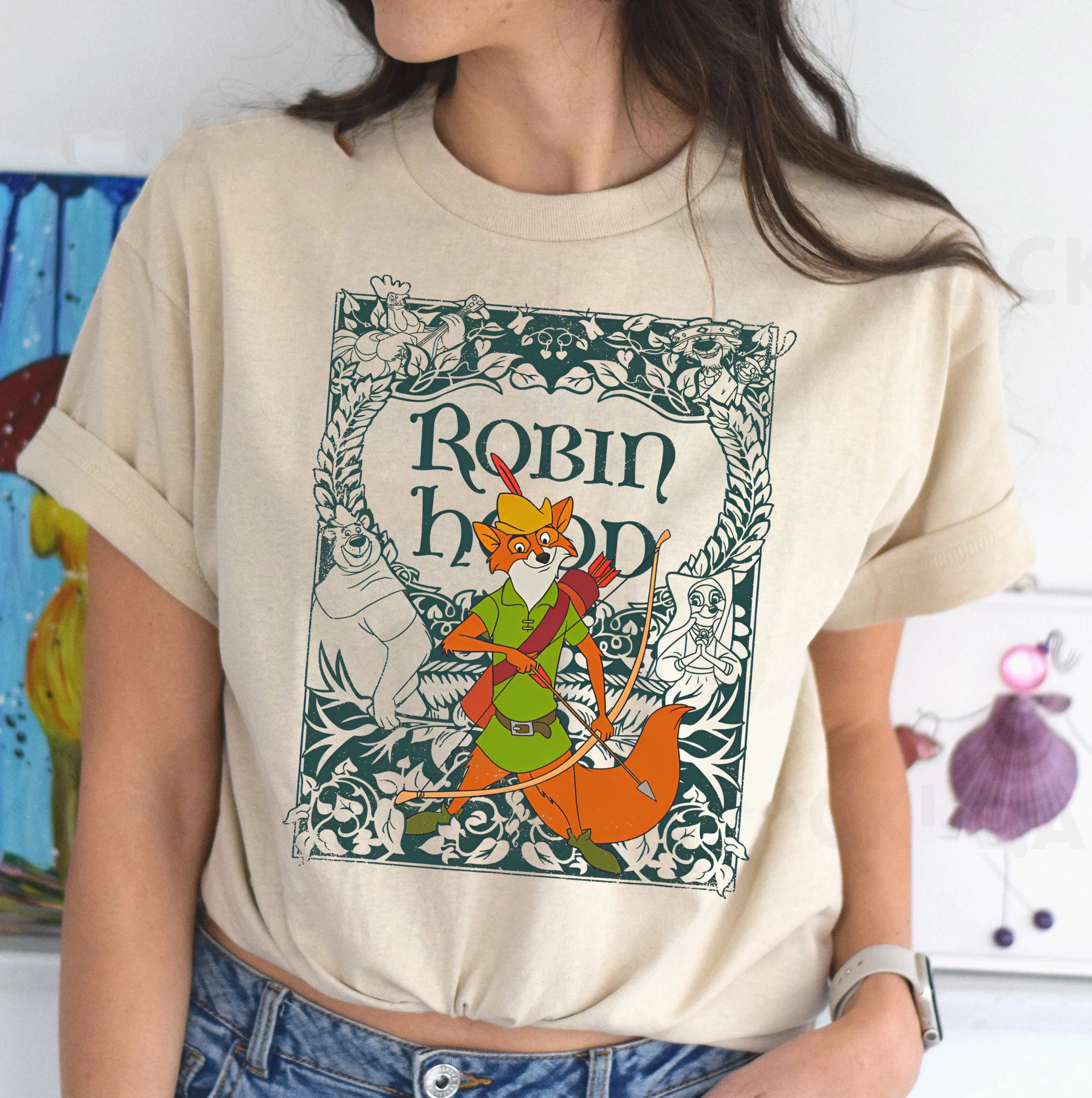 Vintage Robin Hood 1973 Shirt, Robin Hood Characters Portrait T-shirt