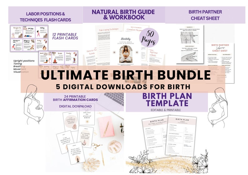 Laboe Workbook Birth Essentials Digital Bundle | Natural Labor Guide & Workbook (PDF ...