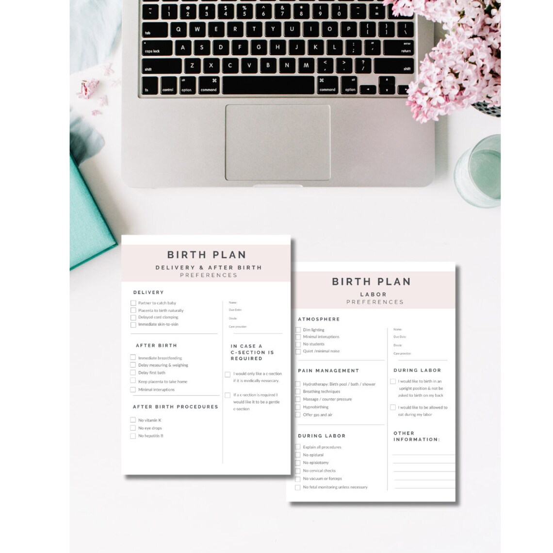 Laboe Workbook Birth Essentials Digital Bundle | Natural Labor Guide & Workbook (PDF ...