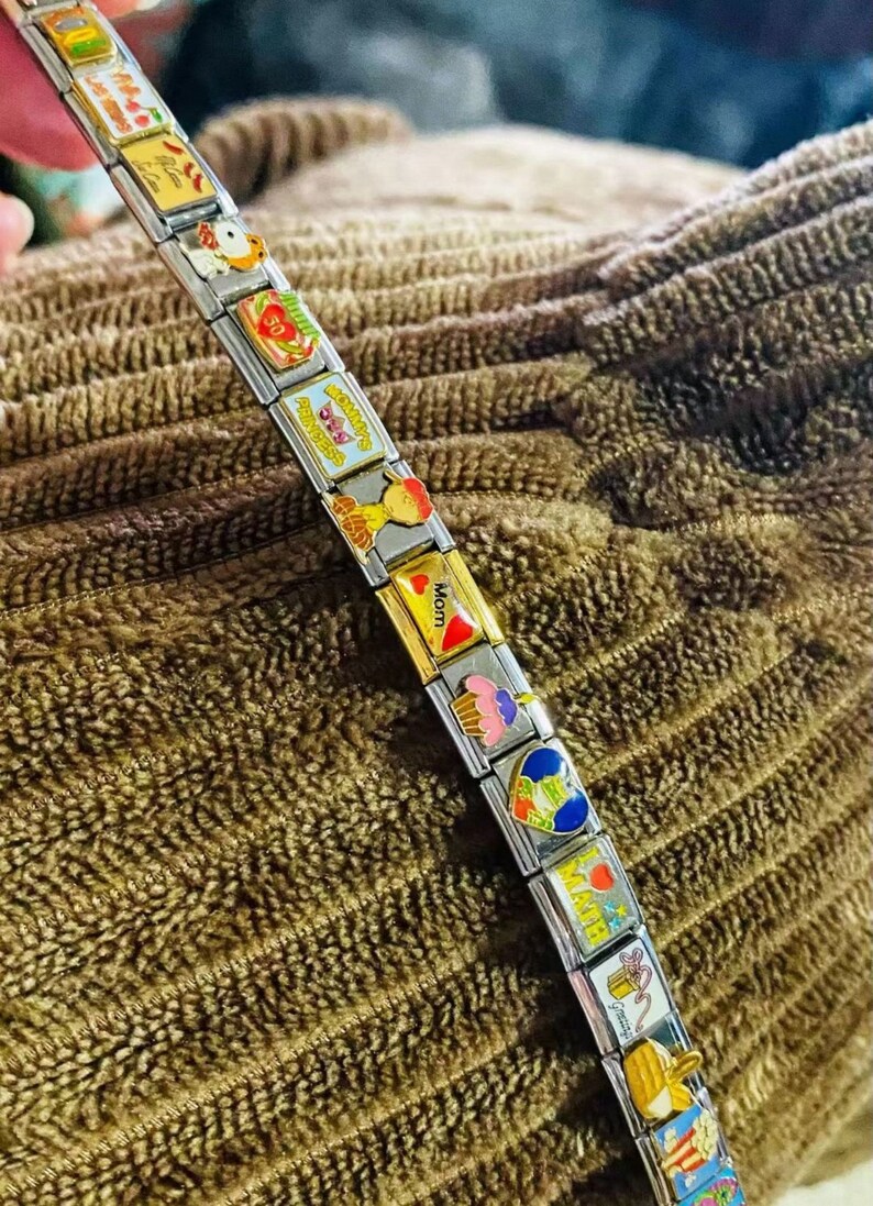 Italian Golden Charm Bracelets, 9mm Holiday Italian Charm Bracelet