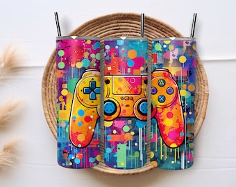 Skinny Tumbler, Gamer, 20oz Stainless-Steel Tumbler, Video Games, Gift