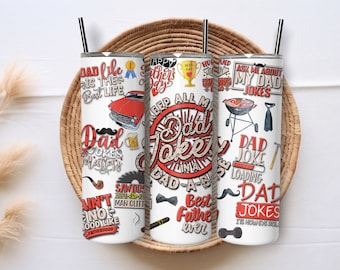 Skinny Tumbler, Dad Jokes, 20oz Stainless-Steel Tumbler, Gift, Father's Day Gift