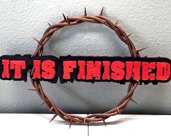 3D Printed Crown of Thorns Wall Art • “It Is Finished” Christian Decor • Religious Wall Hanging • Modern Faith Art • PLA Christian Gift