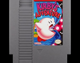 Retro NES Cartridge Wall Art – 8x8 Inch Nintendo Inspired Game Decor – Gamer Room Wall Hanging – 3D Printed PLA Art - Kirby's Adventure