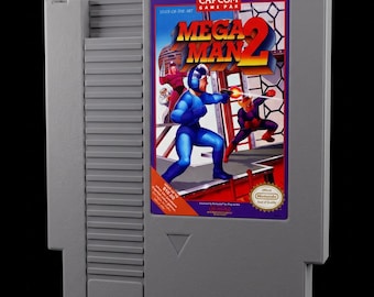 Retro NES Cartridge Wall Art – 8x8 Inch Nintendo Inspired Game Decor – Gamer Room Wall Hanging – 3D Printed PLA Art - Mega Man 2