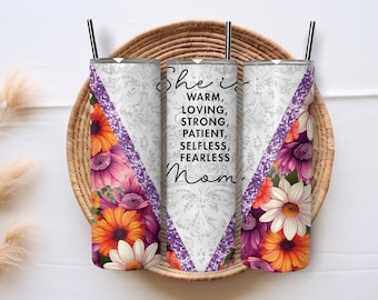 Skinny Tumbler - She Is... Mom - 20oz Stainless-Steel, Gift, Mother's Day Gift, MOM