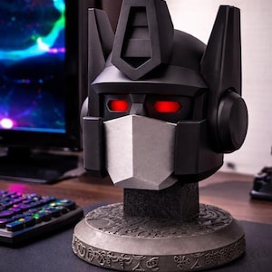 Nemesis Prime Helmet Bust 7” – 3D Printed PLA Transformers Inspired Statue – Game Room Decor – Sci-Fi Fan Art Gift