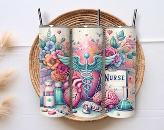 Skinny Tumbler, Nurse Life, 20oz Stainless-Steel Tumbler, Gift, Nurse, Medic, Paramedic