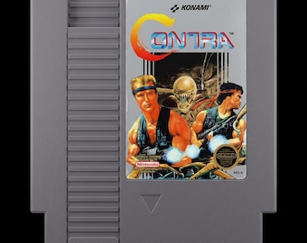 Retro NES Cartridge Wall Art – 8x8 Inch Nintendo Inspired Game Decor – Gamer Room Wall Hanging – 3D Printed PLA Art - Contra