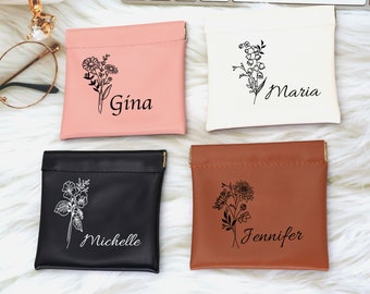 Personalized Cosmetic Bag, Customized Name Cosmetic Bag Gift, Bridesmaid Gift, Travel Cosmetic Bag, Anniversary Gift, Valentine's Day Gift