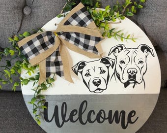 Personalized Pet Wall/Door Hanger/Pet Welcome Sign/ Dog Door Wreath/ Pet Lover Gift/ Custom Wedding Gift/ Personalized Pet Owner Gift