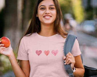 Heart Design Women's Tee: Casual Love Shirt