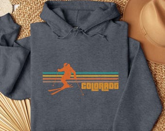Retro Colorado Ski Hoodie: Cozy Winter Sweatshirt