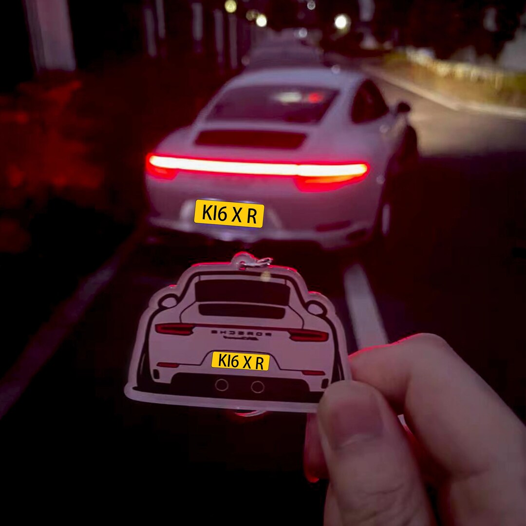 Custom License Plate Keychain, Personalized Number Plate Keychain, Mini