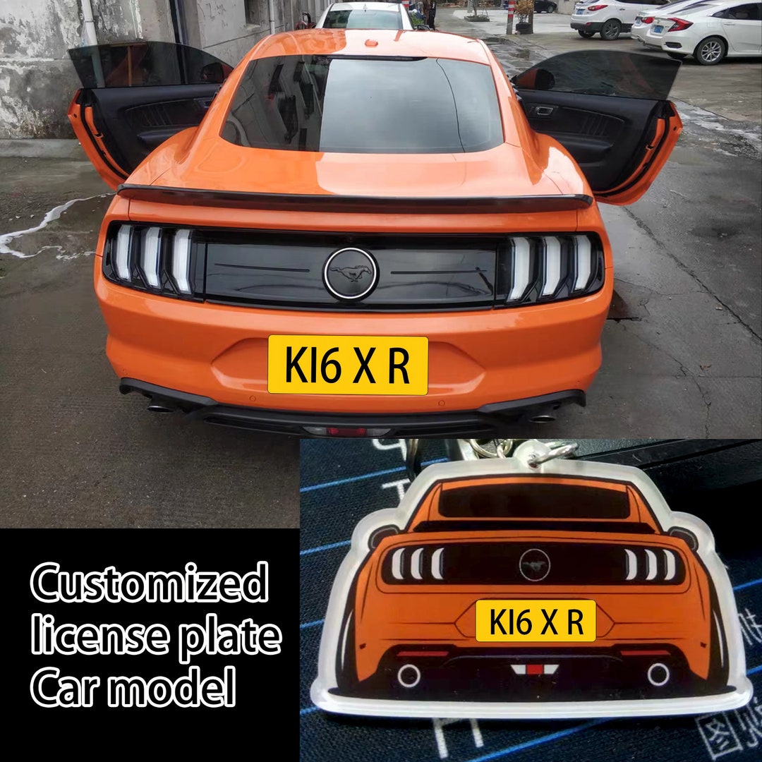 Custom License Plate Keychain, Personalized Number Plate Keychain, Mini