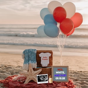 4th of July Pregnancy Announcement Template Digital Editable Baby Revea Template Patriotic Baby Reveal Social Media Reveal Digital Pregnancy