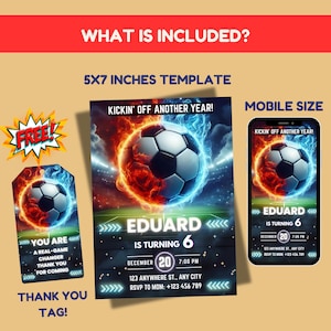 Digital Fußball-Geburtstags-Einladung, Fußball-Geburtstags-Einladung, Sport-Geburtstags-Party Einladung, Sport-Geburtstagsfeier, Jungen-Einladung