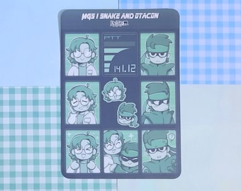 MGS Snake and Otacon Laminated Vinyl Sticker Sheet