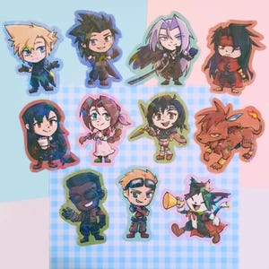 FF7 キャラクター ステッカー | ファイナルファンタジー 7 ラミネート ビニール ステッカー