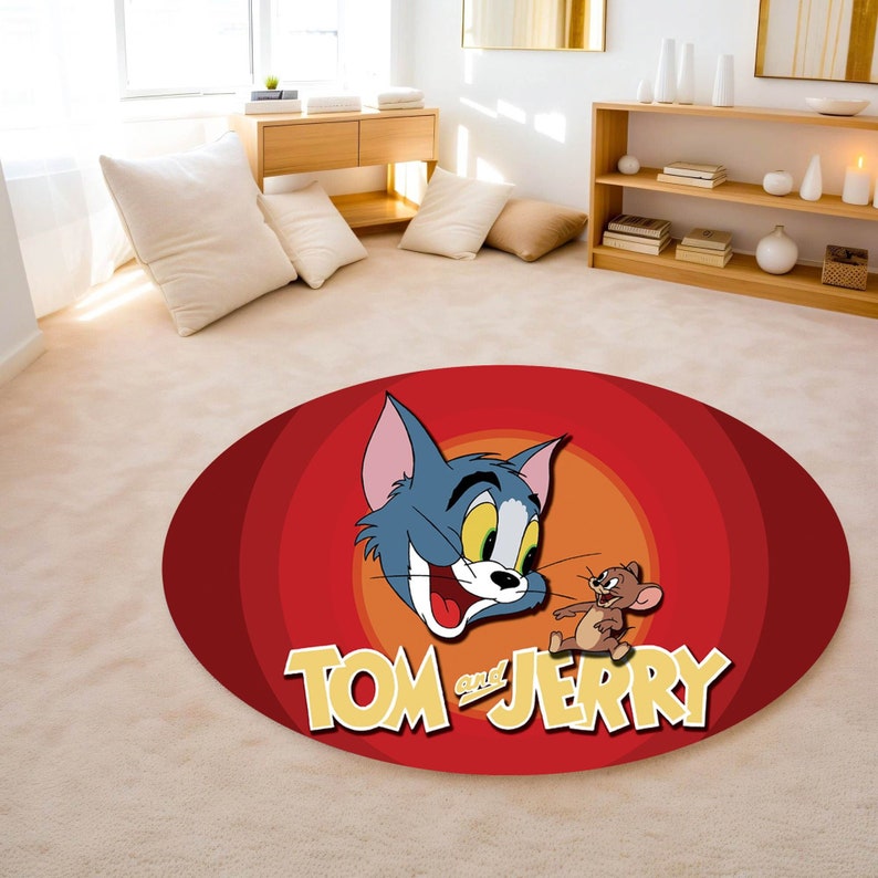 Tom and Jerry Rug Custom Tufted Handmade Rugs,home Decor Soft Cat