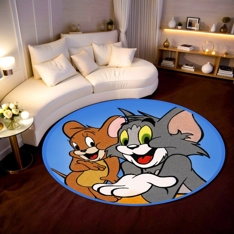 Tom and Jerry Rug Custom Tufted Handmade Rugs,home Decor Soft Cat