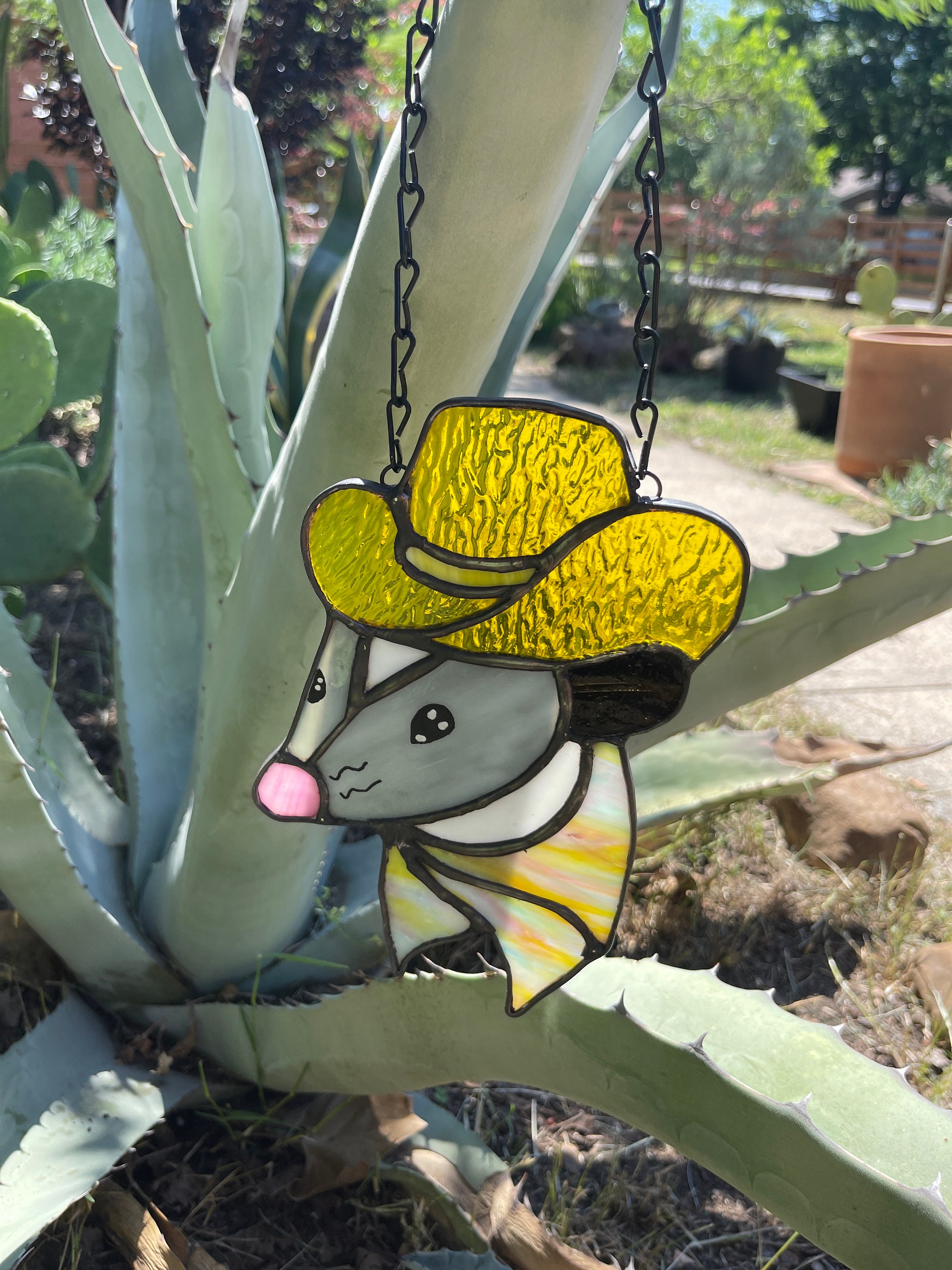 CUSTOM Stained Glass Possum Benefits Wildlife Rehab Etsy