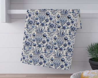 Beautiful Delft Blue-design Kitchen Towel | Dutch Delft Dish Towel | Housewarming Gift | Gift for Oma | Gift for Mom | Gift for Her