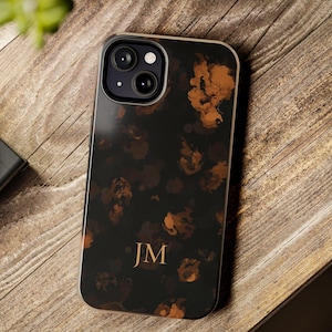 Personalized Tortoise Shell Effect Tough Phone Case, Tortoise Shell Print iPhone 17 16 15 Pro Max Case Phone Cases Samsung s25 s24 s23