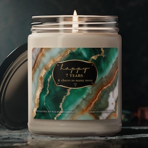 Cadeau d'anniversaire de 7e « Onyx » pour lui pour elle Bougie Cadeau de 7e anniversaire de mariage pour mari Cadeau pour femme Cadeau pour couple doux Cadeau pour époux