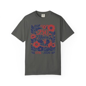 USA 250 Years Shirt, Retro Patriotic Floral Tee, 1776-2026 America Anniversary Shirt, Comfort Colors 1717 Vintage Tee, Semiquincentennial image 17