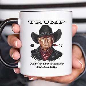 Trump Cowboy Mug, Donald Trump Supporter Mug, Political Coffee Cup Tea Cup, Conservative Gifts, Funny Maga Mug Make America Great Again Gift