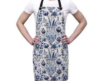 Beautiful Delft Blue-design Apron | Gift for Her | Gift for Mom | Gift for Oma | Gift for Chef | Cooking Gift