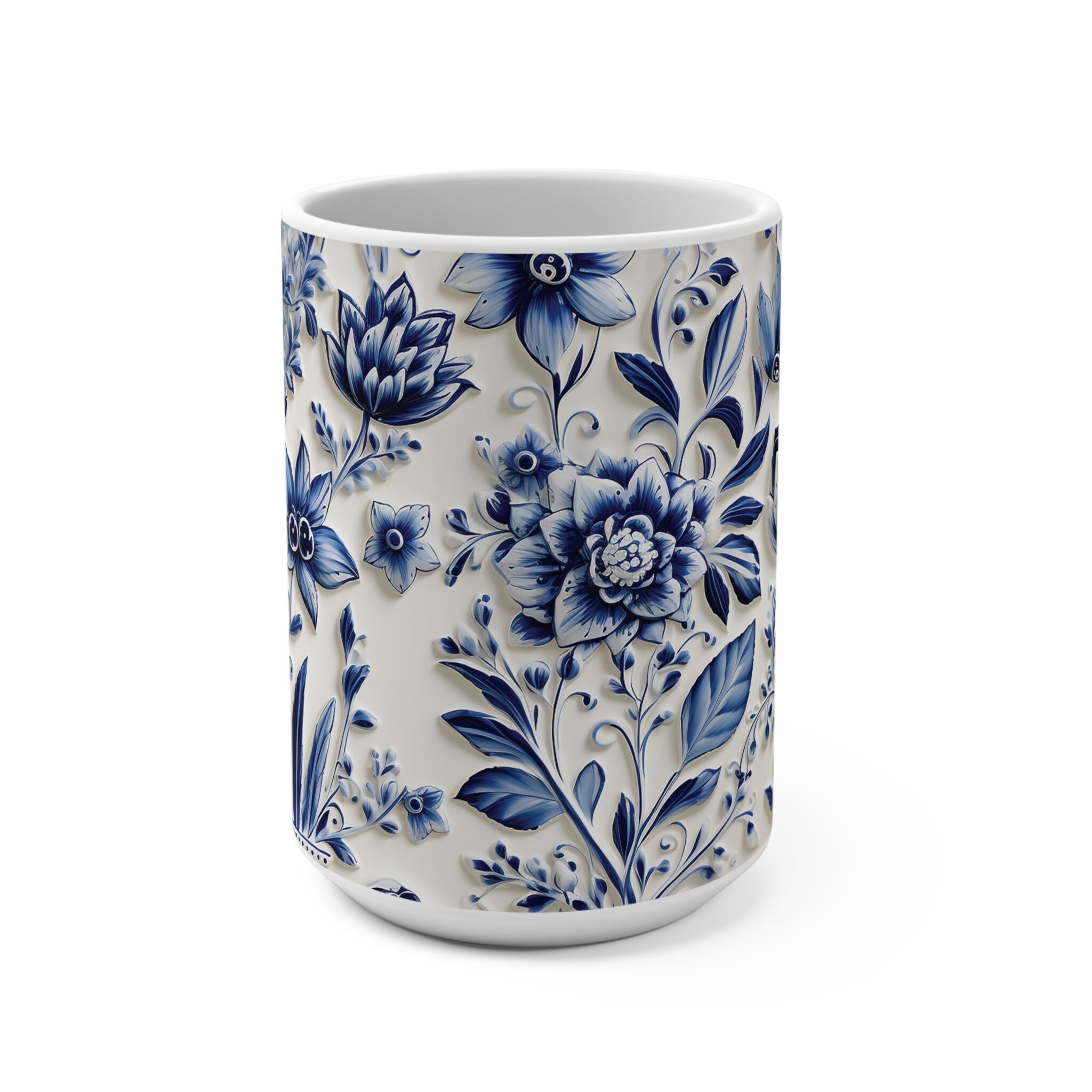 Beautiful Delft Blue-design Mug, 15oz | Gift for Her | Gift for Oma ...