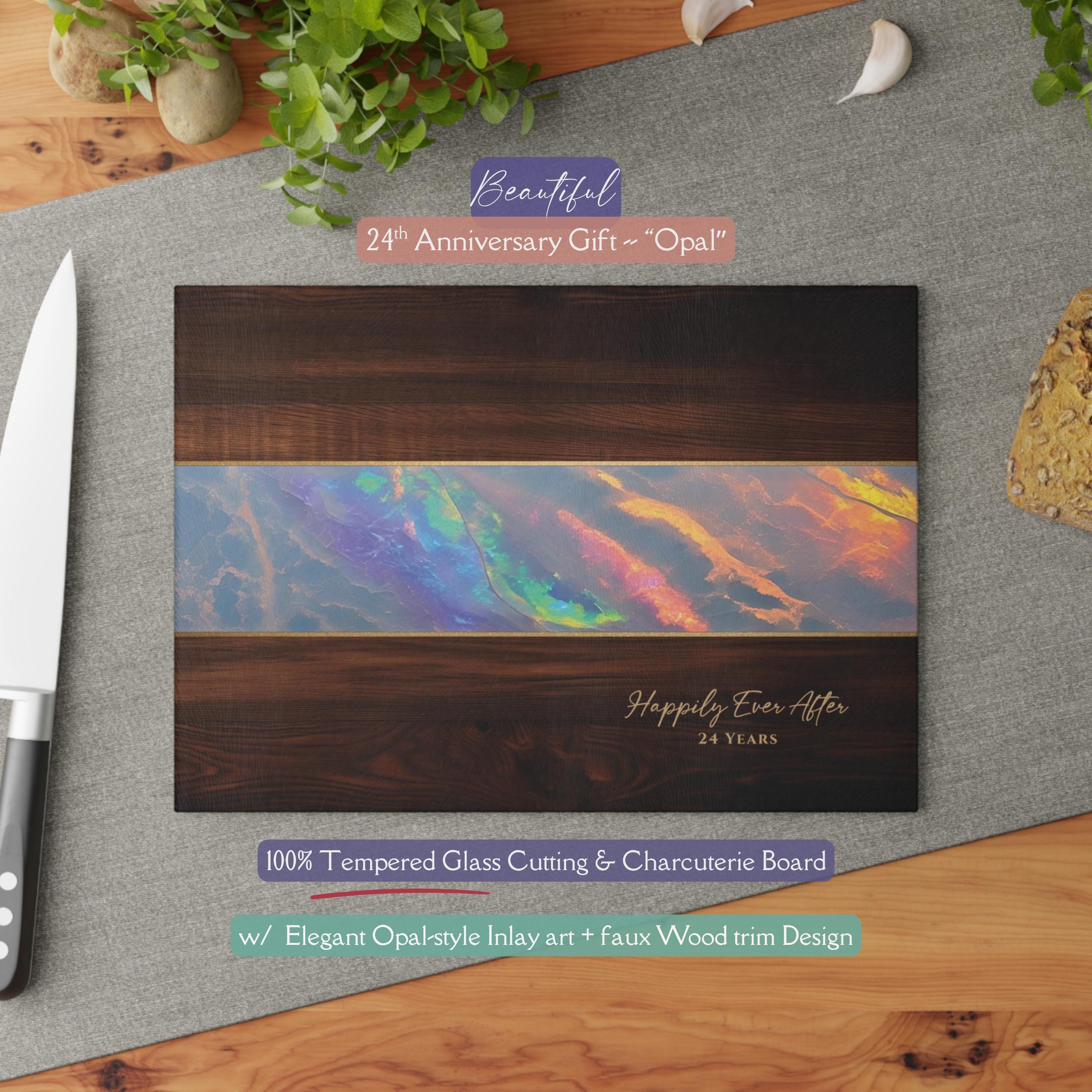 Beautiful 24th "opal" Anniversary Gift, *glass* Cutting & Serving Board Beautiful 24
th "opal" Anniversary Gift, *glass* Cutting & Serving Board