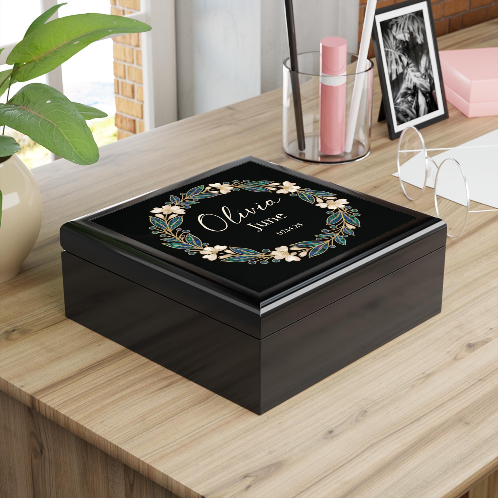 Personalized Baby Keepsake Box, Custom Ceramic Tile Memory Box, Child ...