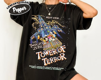 Vintage Retro Disney Tower Of Terror Shirt, Mickey & friends Twilight Zone Shirt, Disney Rides Shirt, Hollywood Studios Shirt, WDW trip tee