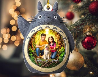 Soot Sprite Merry Christmas Glass Ornament Spirited Away Totoro