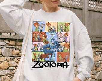 Disney Zootopia Characters Sweatshirt, Nick Wilde Judy Hopps Sweater, Disneyland Family Trip Hoodie