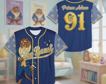 Custom The Beast Baseball Jersey, Personalized Disney Beauty And The Beast Jersey Shirt, Magic Kingdom Outfit, Disney Family Trip Shirt