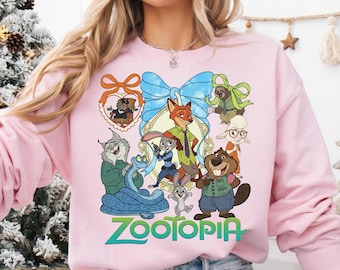 Koszulka retro z Judy Hops i Nickiem Wilde, gadżety z filmu „Zwierzogród 2” w stylu lat 90., uroczy t-shirt z grafiką z lisem i królikiem, koszulka vintage z filmu Disney