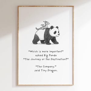 Big Panda and Tiny Dragon Printable Quote Wall Art Cute Animal Journey Destination Friendship Poster Gift for Kids Room Nursery Love Decor