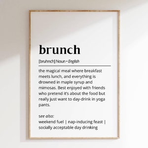 Brunch Definition Print: Funny Kitchen Wall Art (Digital Download)