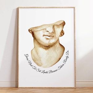 Givers Need To Set Limits Quote Wall Art Vintage Bust Illustration Print Inspirational Self-Care Poster Home Office Decor Typography as Art