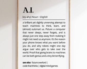 AI Definition Art Print: Modern Tech Humor (Digital Download)