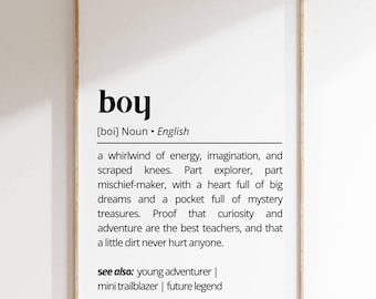 Boy Definition Print: Playful Kids Room Decor (Digital Download)