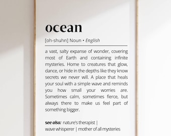 Ocean Definition Print: Calming Coastal Wall Art (Digital Download)