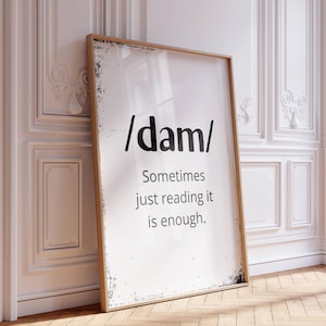 Funny Phonetic &#39;/dam/&#39; Print: Sarcastic Typography, Minimalist Decor (Digital Download)
