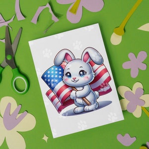 Amerikanischer Hase mit USA Flagge, Hase SVG, Ostern SVG, Hase im Hut Clipart, bedruckbare Clipart, USA Ostern, süße Flagge, amerikanische Flagge svg png