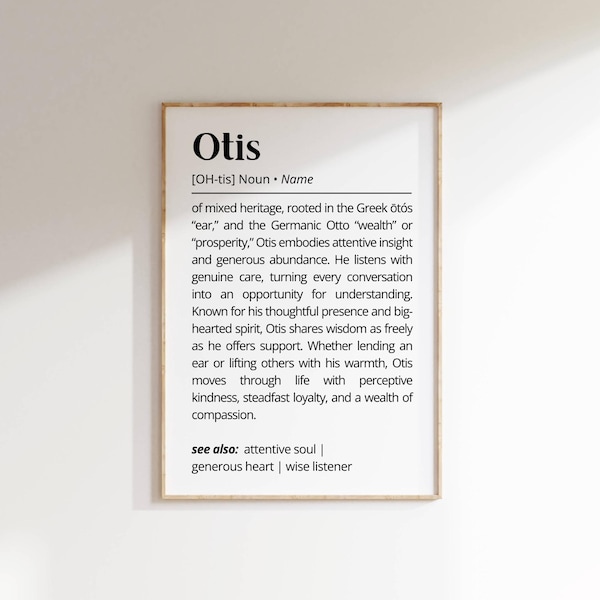 Otis Name Meaning Print | Personalized Gift | Nursery Wall Art | Instant Digital Download