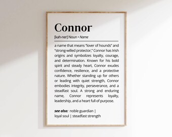 Connor Name Meaning Print | Personalized Gift | Nursery Wall Art | Instant Digital Download